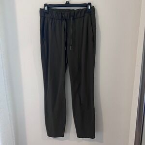 Lululemon Jogger Pants Olive‎ Green Drawstring Casual Comfy Size 4